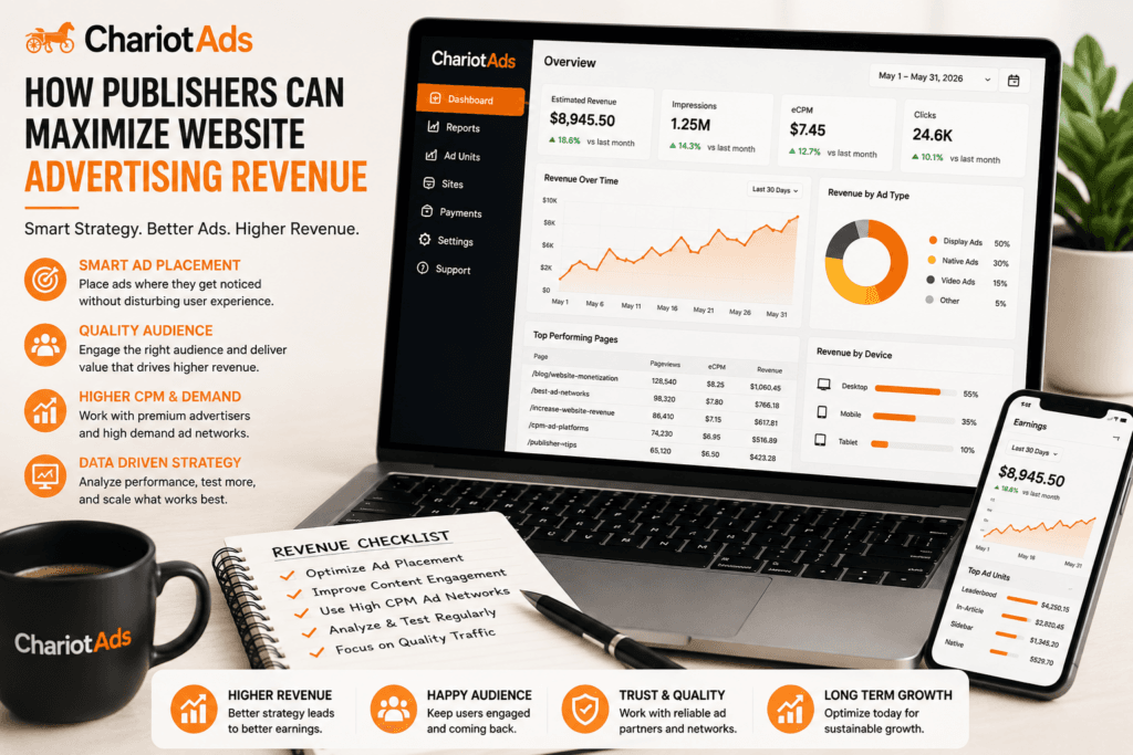 Website advertising revenue optimization for publishers